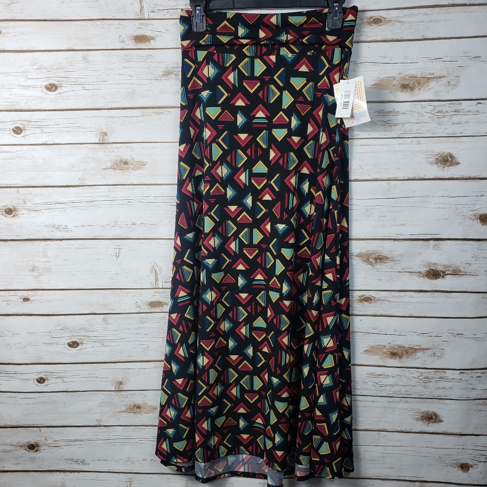 Lularoe Maxi Skirt Geometric Triangle Boho Print